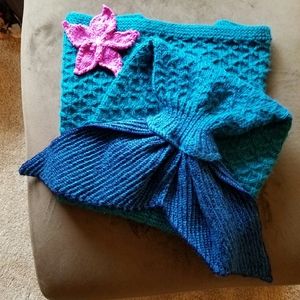 New hand knit little girls Mermaid tail